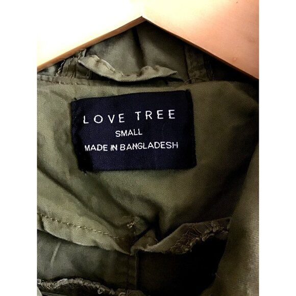 LOVE TREE- WOMENS GREEN 100% COTTON HOODIE ZIPPER LONG SLEEVE JACKET SIZE SMALL - Picture 3 of 7